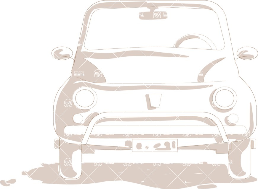 Italy Themed Graphic Collection - Vintage Car Vector Graphic